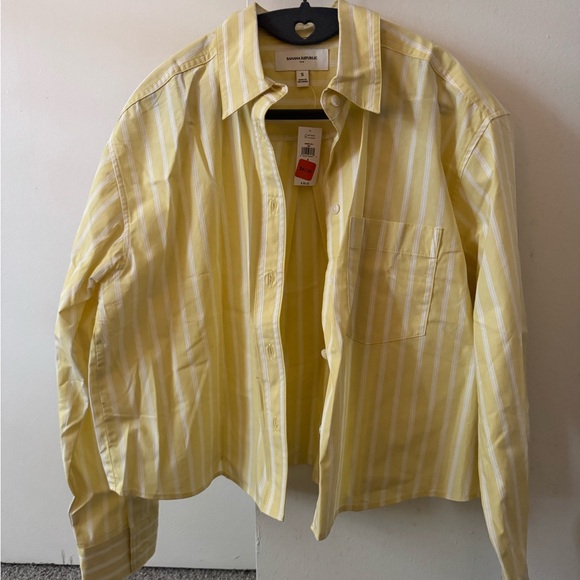 Banana Republic Tops - Banana Republic Men's Yellow Striped Shirt brand new